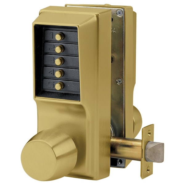 Cylindrical Knob Lock, Combination Entry Only, Combination Exit Only, 2-3/4-in Backset, 1/2-in Throw